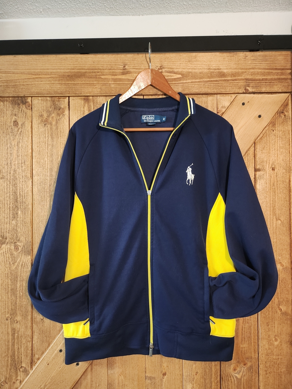 Polo by Ralph Lauren Navy & Yellow Zip-Front Men’s Track Jacket